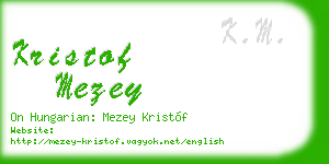 kristof mezey business card