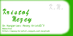 kristof mezey business card
